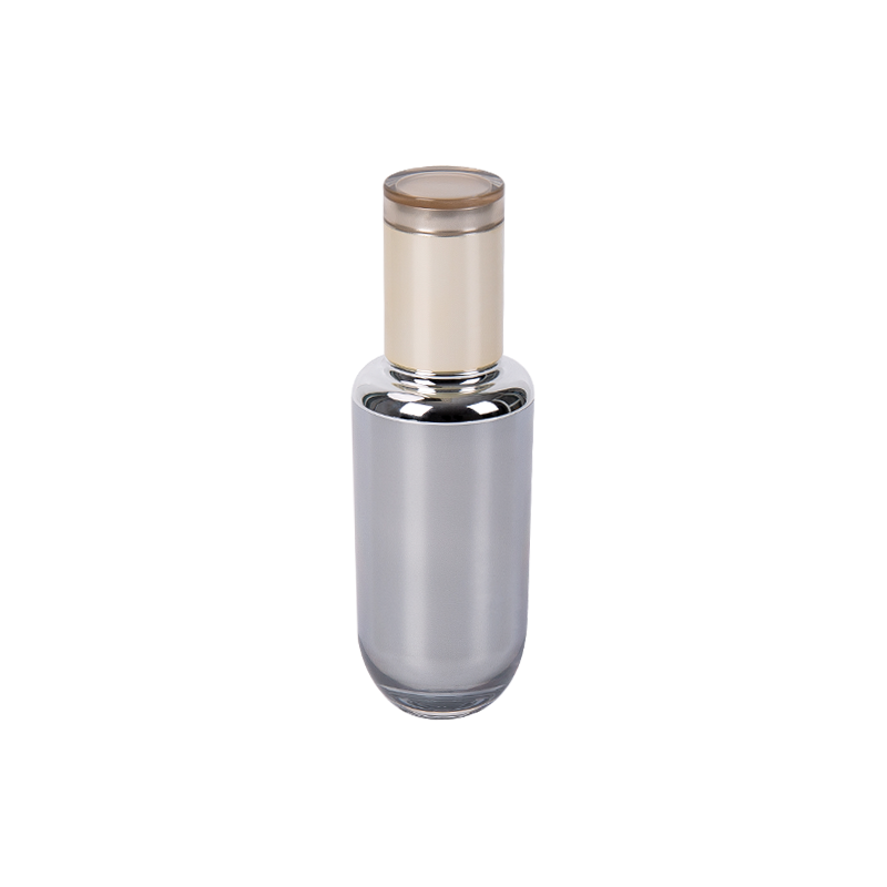Botol lotion silindris perak cerah 