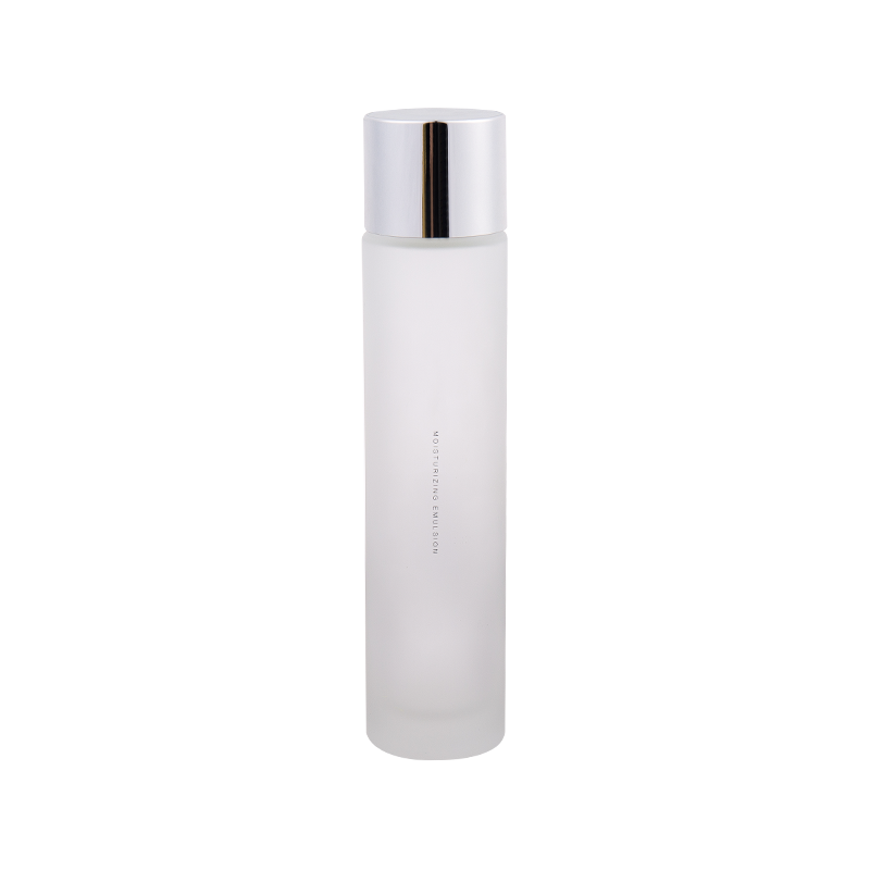120ml botol lotion kaca putih perak sederhana