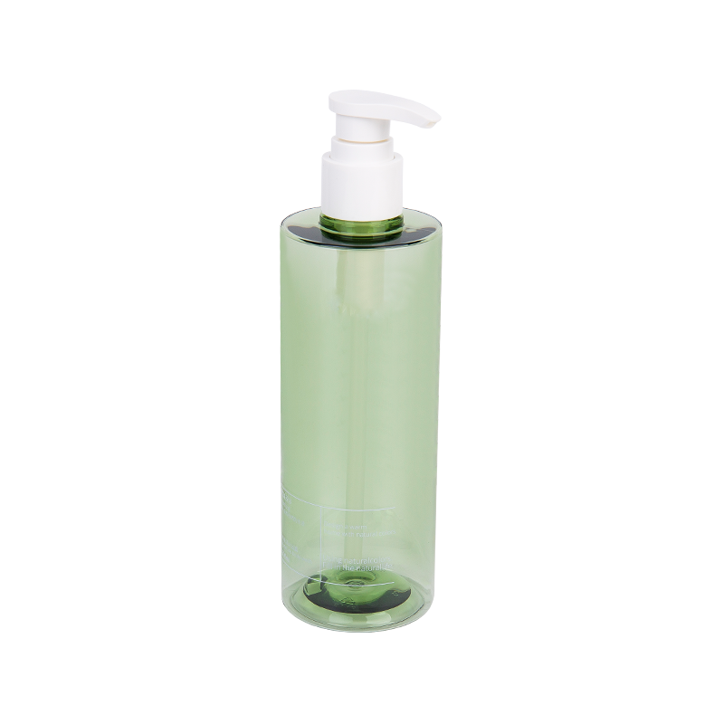 300ml botol pompa PETG hijau ramping elegan